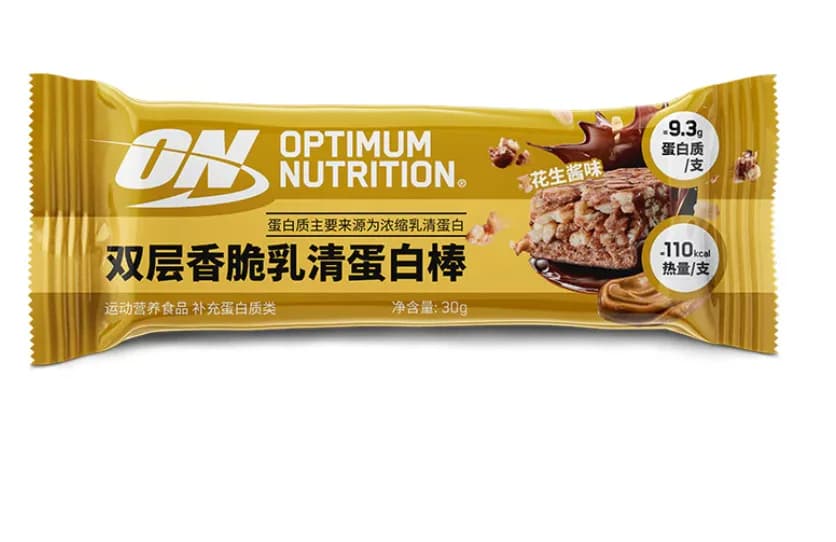 ON 国产双层香脆乳清蛋白棒 30 克花生酱味正面白底图